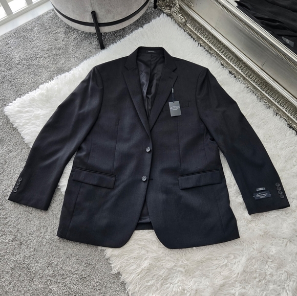 PRONTO UOMO PLATINUM SUIT JACKET BLAZER 100% WOOL. Color: Charcoal. Size 48L. Ne - Picture 1 of 8